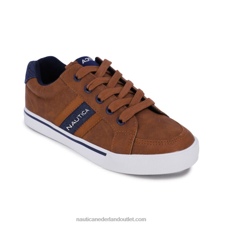 vetersneaker met logo voor jongens bruine steen Nautica 0828F1225