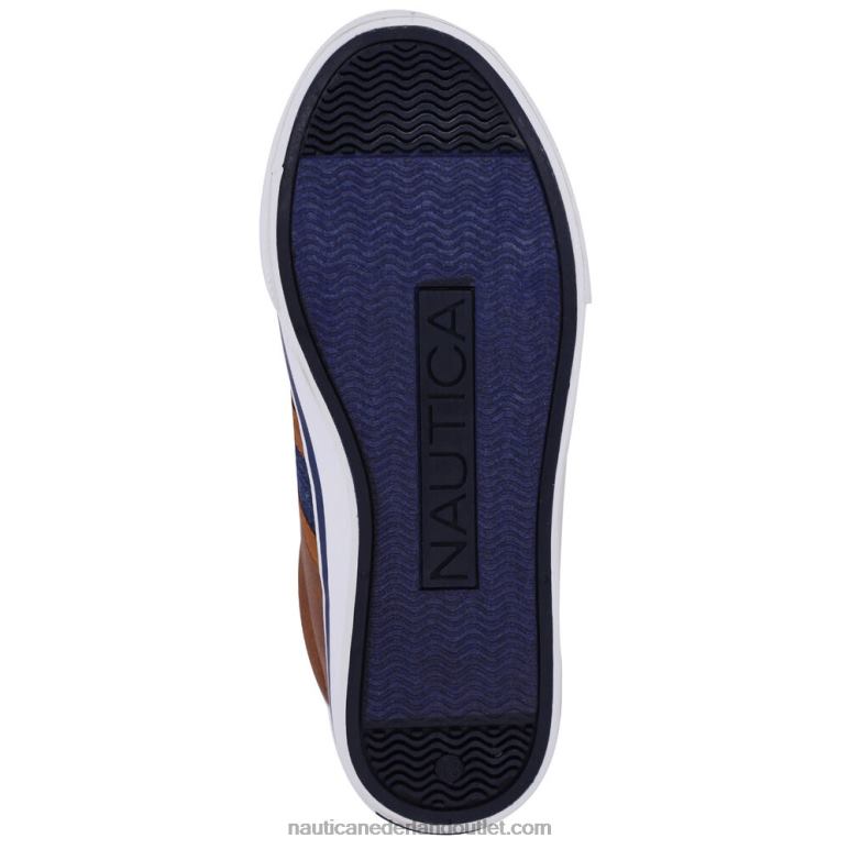 vetersneaker met logo voor jongens bruine steen Nautica 0828F1225