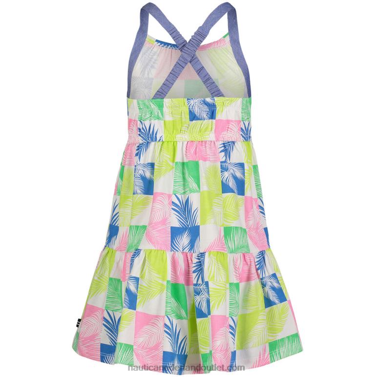 Gelaagde jurk met print voor kleine meisjes (4-6x) antieke whitewash Nautica 0828F1540