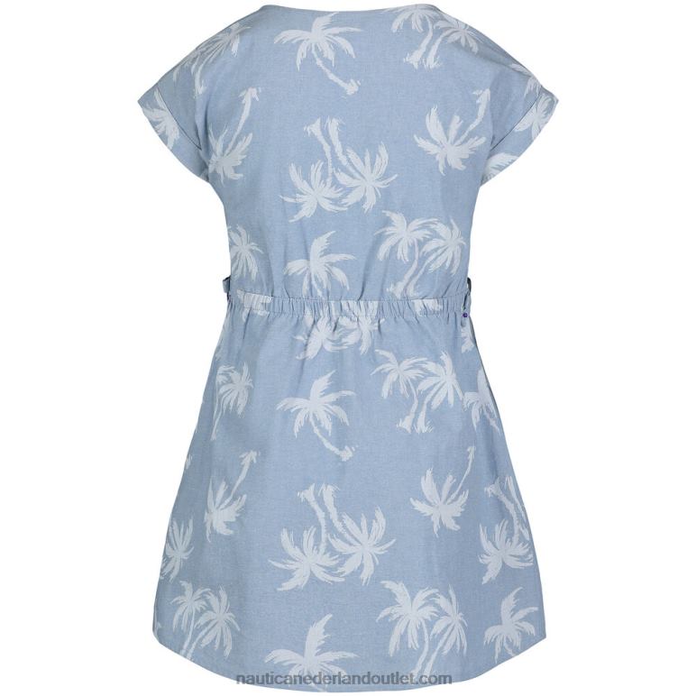 chambray jurk met palmprint voor peutermeisjes (2t-4t) nachtelijke zeeheide Nautica 0828F1383