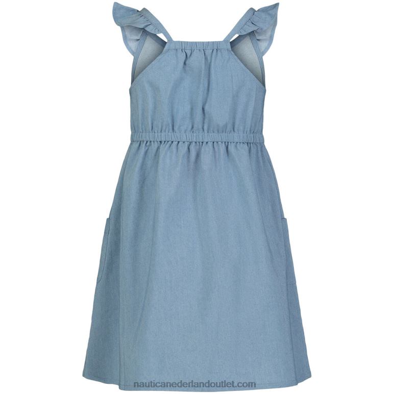 chambray jurk voor kleine meisjes (4-6x) landgoed blauw Nautica 0828F1544