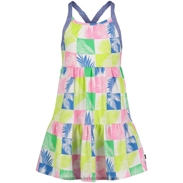 gelaagde jurk met print voor meisjes (7-16) antieke whitewash Nautica 0828F1464