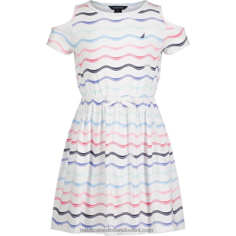 jurk met meerdere golven voor kleine meisjes (4-6x) antieke whitewash Nautica 0828F1434