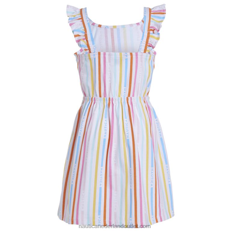 jurk met regenboogstrepen voor peutermeisjes (2t-4t) antieke whitewash Nautica 0828F1505