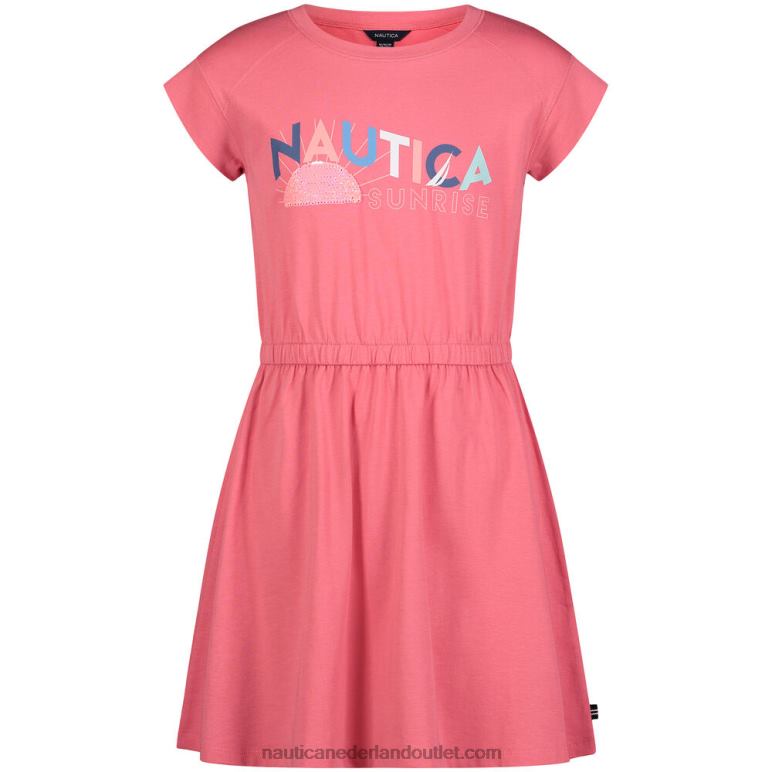 zonsondergangjurk voor kleine meisjes (4-6x) framboos Nautica 0828F1519