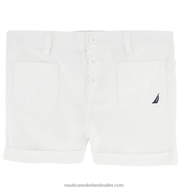korte broek met omslag voor kleine meisjes (4-6x) antieke whitewash Nautica 0828F1334