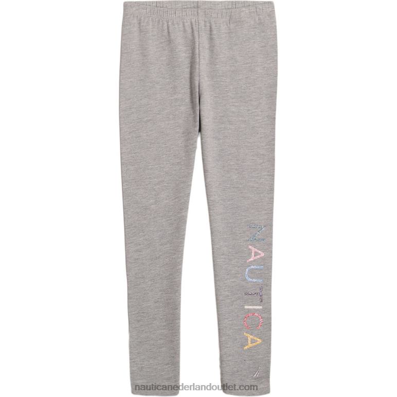 legging met glitterlogo voor kleine meisjes (4-6x) grijze heide Nautica 0828F1308