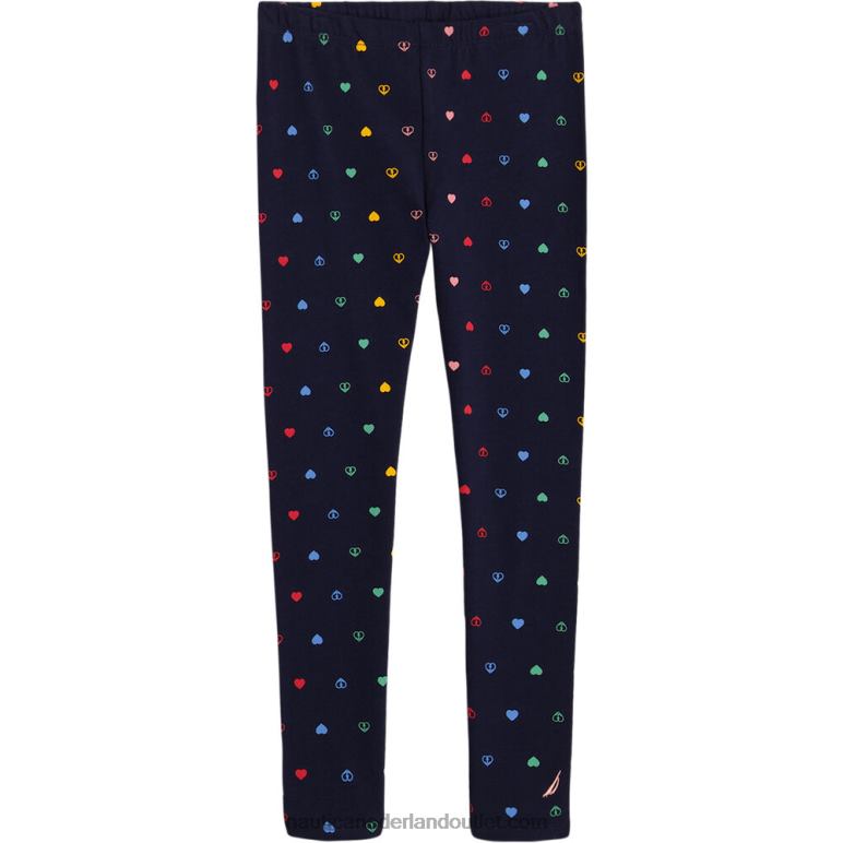 legging met hartjes voor meisjes (7-16) marine Nautica 0828F1322