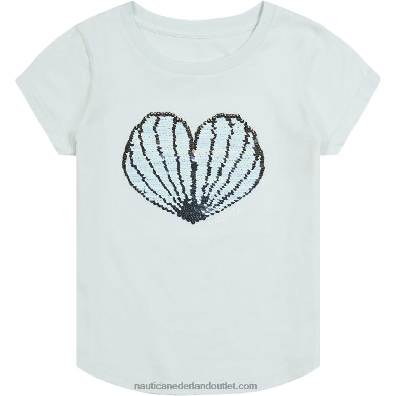 Shell yeah T-shirt voor meisjes (7-16) versleten chambray Nautica 0828F1353