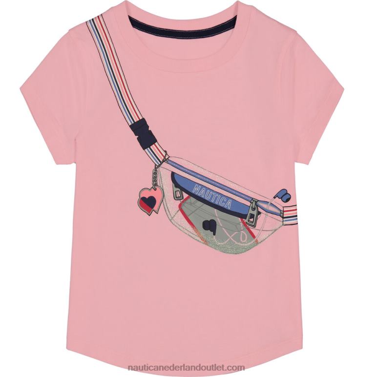 T-shirt met grafische schoudertas voor kleine meisjes (4-6x) zinfandel Nautica 0828F1424