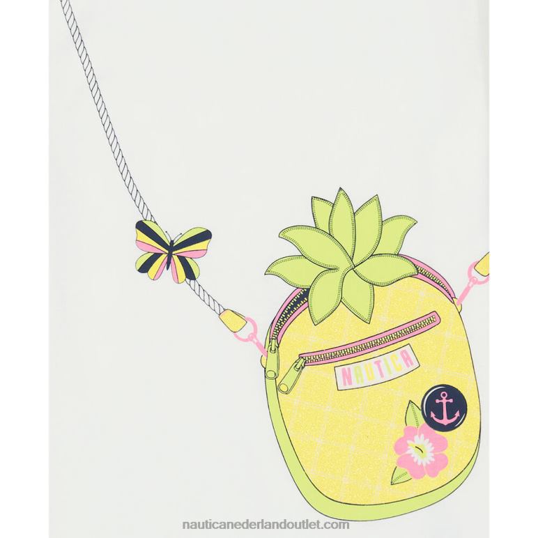 T-shirt met handtas ananas voor meisjes (7-16) antieke whitewash Nautica 0828F1471
