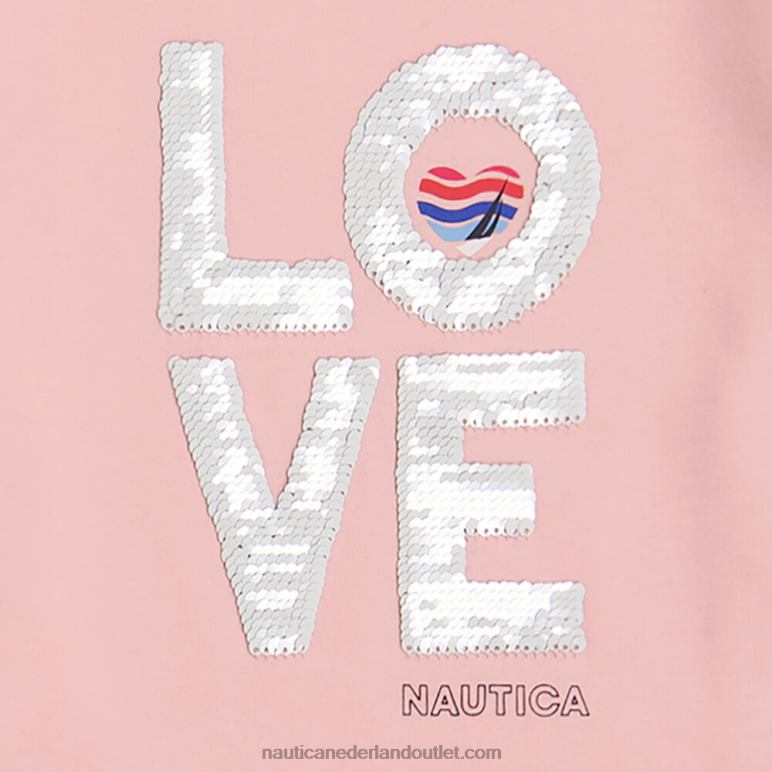 T-shirt met liefdeshart voor peutermeisjes (2t-4t) tomaat Nautica 0828F1439