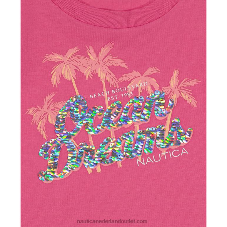 T-shirt met oceaandromen voor kleine meisjes (4-7) paarse heide Nautica 0828F1532