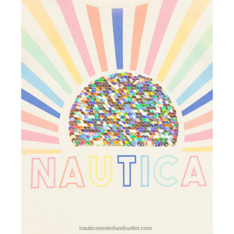 T-shirt met ombre zon voor kleine meisjes (4-6x) witte pet Nautica 0828F1388