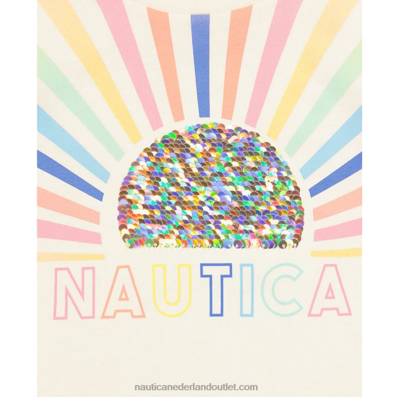 T-shirt met ombre zon voor peutermeisjes (2t-4t) witte pet Nautica 0828F1390