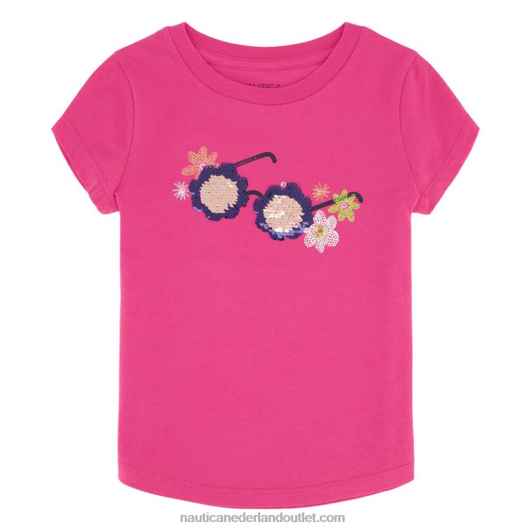 T-shirt met zonnebril voor kleine meisjes (4-7) sleepboot rood Nautica 0828F1484