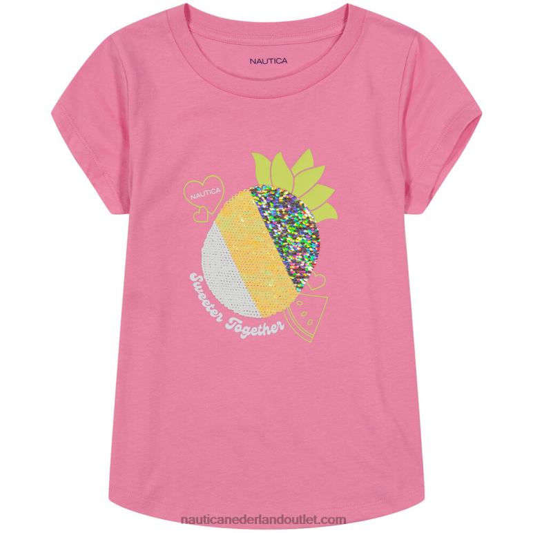 ananas T-shirt met pailletten voor meisjes (7-16) vervaagd oranje Nautica 0828F1461