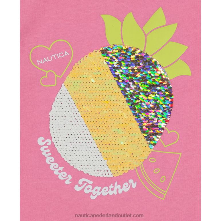 ananas T-shirt met pailletten voor meisjes (7-16) vervaagd oranje Nautica 0828F1461