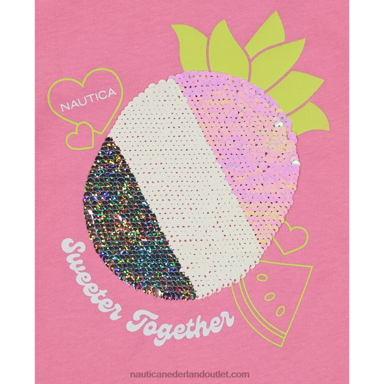 ananas T-shirt met pailletten voor meisjes (7-16) vervaagd oranje Nautica 0828F1461