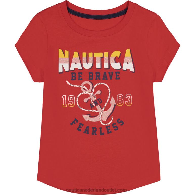 be brave graphic t-shirt voor peutermeisjes (2t-4t) rivièra roze Nautica 0828F1455