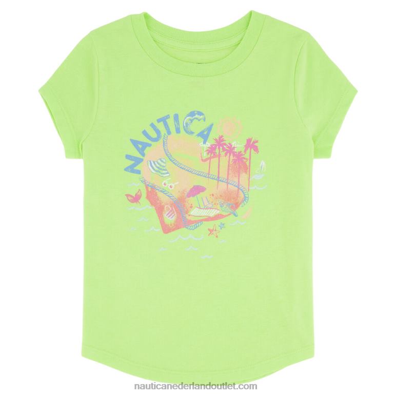 eiland t-shirt peutermeisjes (2t-4t) biskaje wintertaling Nautica 0828F1560