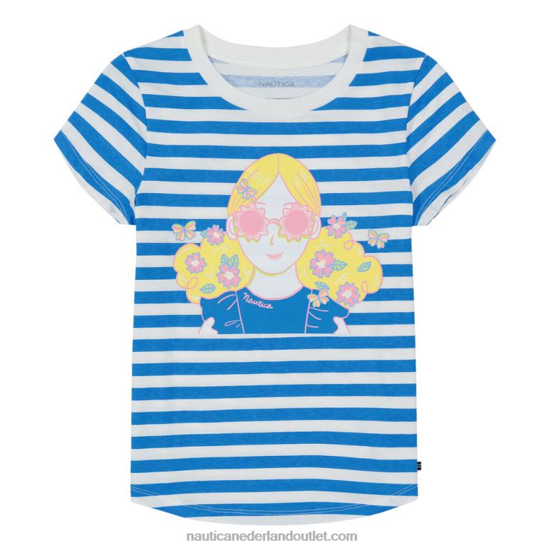 gestreept t-shirt peutermeisjes (2t-4t) surf water wassen Nautica 0828F1557