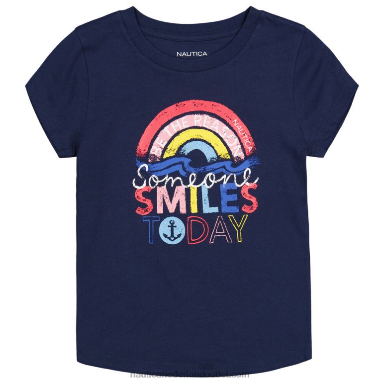 glimlach vandaag t-shirt voor peutermeisjes (2t-4t) marine Nautica 0828F1399