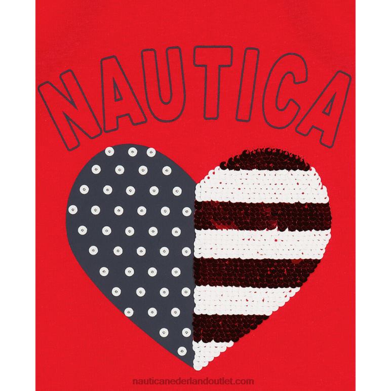 hartvormige tanktop met pailletten voor kleine meisjes (4-6x) bleke orchidee Nautica 0828F1563