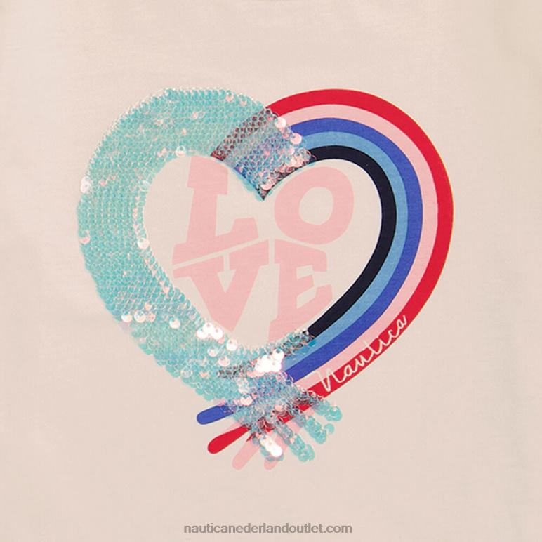 liefdest-shirt voor kleine meisjes (4-6x) witte pet Nautica 0828F1444