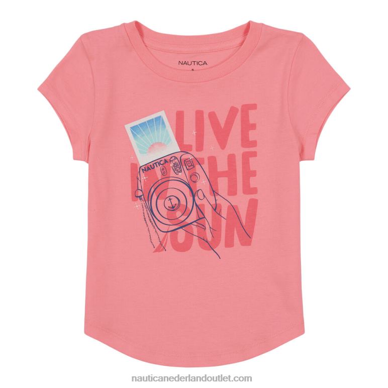 live in the sun t-shirt voor kleine meisjes (4-6x) leis roze Nautica 0828F1443