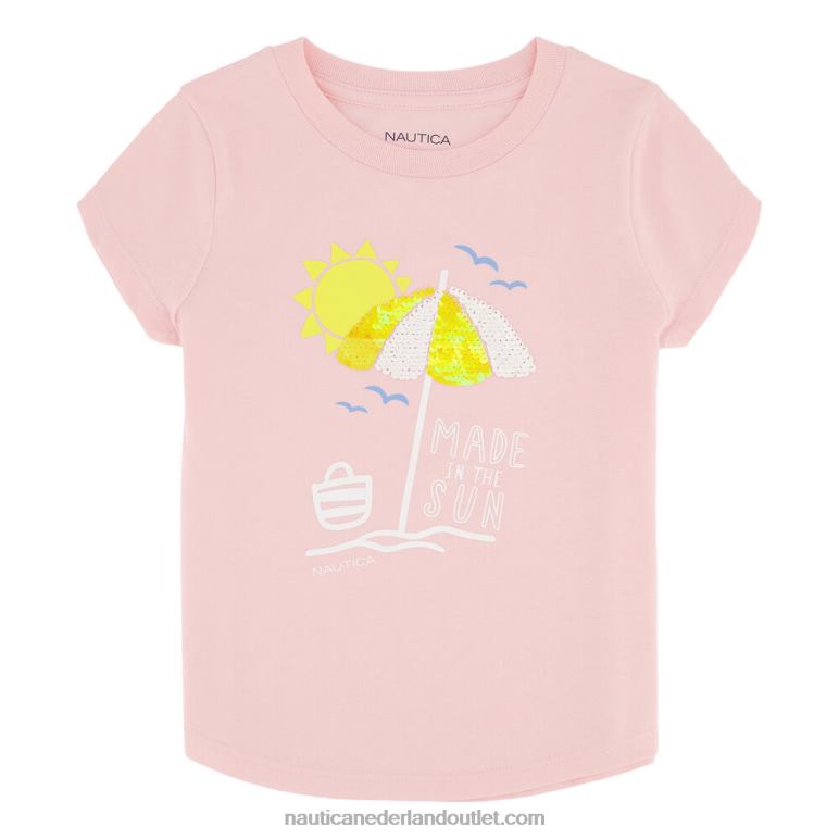 made in the sun t-shirt voor kleine meisjes (4-6x) zonnescherm rood Nautica 0828F1543