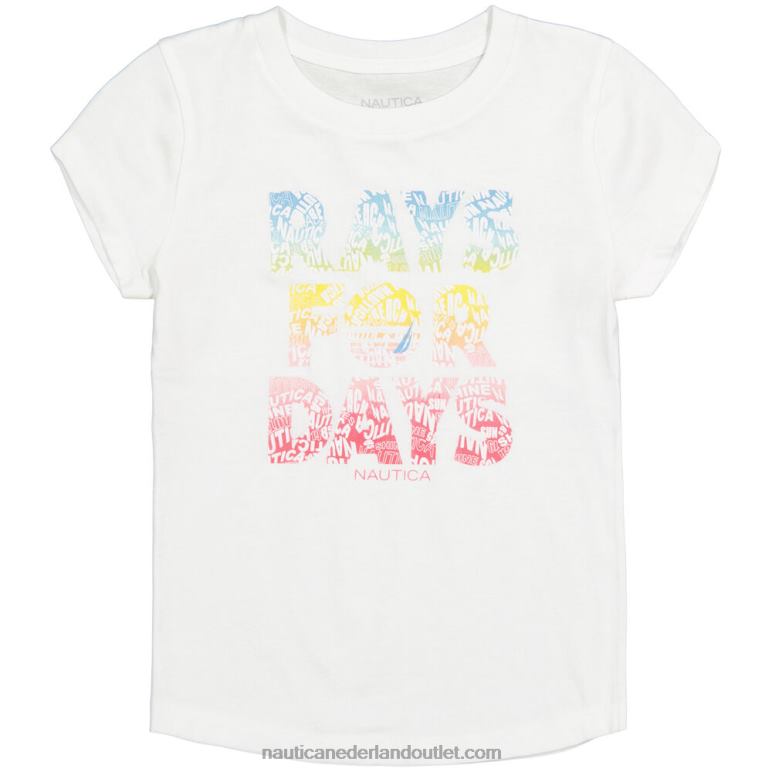 meisjes stralen voor dagen t-shirt (4-6x) antieke whitewash Nautica 0828F1364