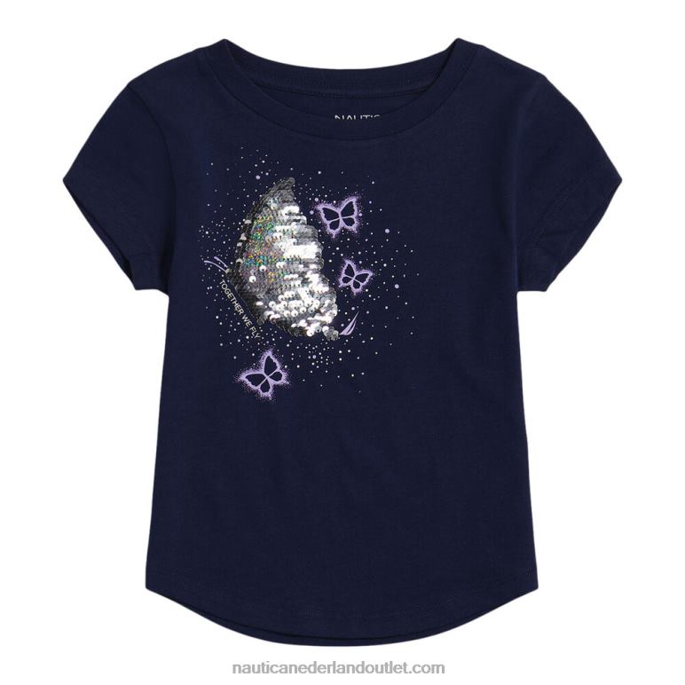 samen vliegen we t-shirt voor kleine meisjes (4-6x) marine Nautica 0828F1449