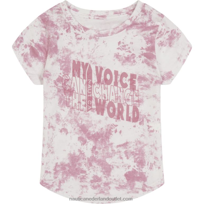 verander de wereld t-shirt voor kleine meisjes (4-6x) vuurrood Nautica 0828F1417