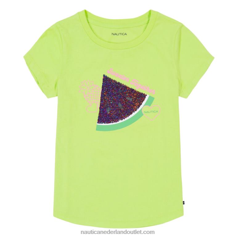 watermeloen T-shirt met pailletten voor meisjes (7-16) biskaje wintertaling Nautica 0828F1507