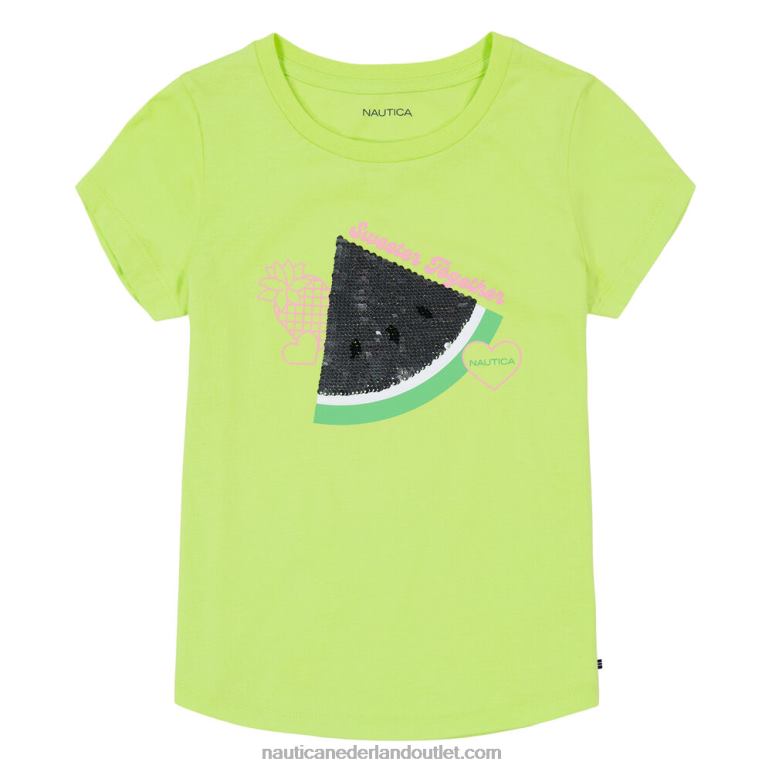watermeloen T-shirt met pailletten voor meisjes (7-16) biskaje wintertaling Nautica 0828F1507