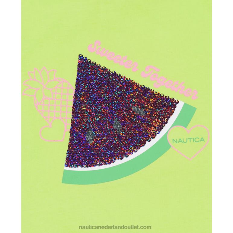 watermeloen T-shirt met pailletten voor meisjes (7-16) biskaje wintertaling Nautica 0828F1507