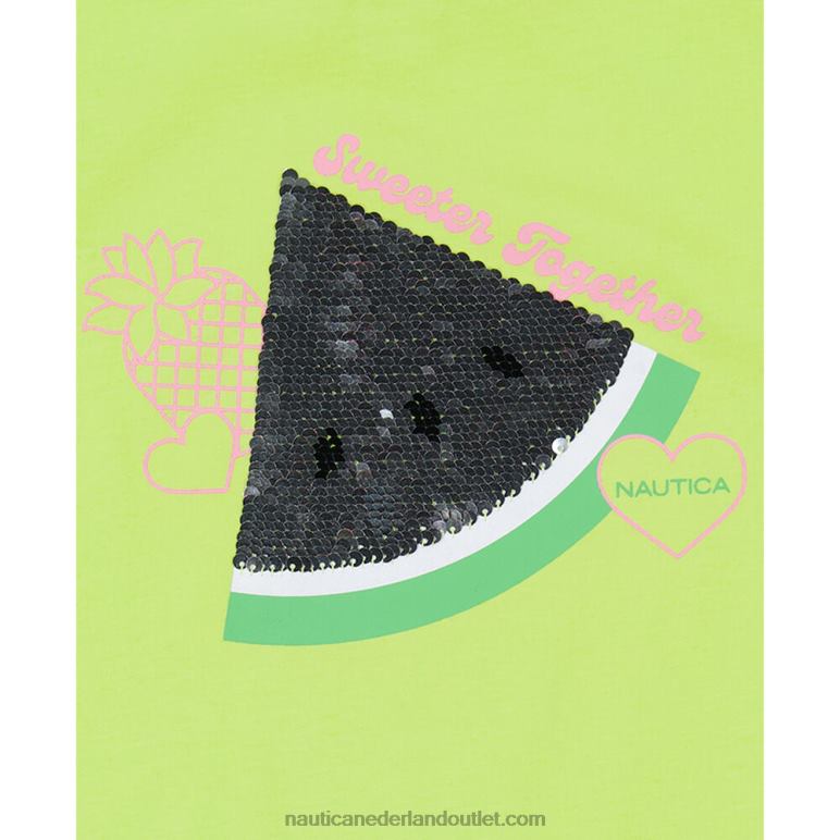 watermeloen T-shirt met pailletten voor peutermeisjes (2t-4t) biskaje wintertaling Nautica 0828F1558