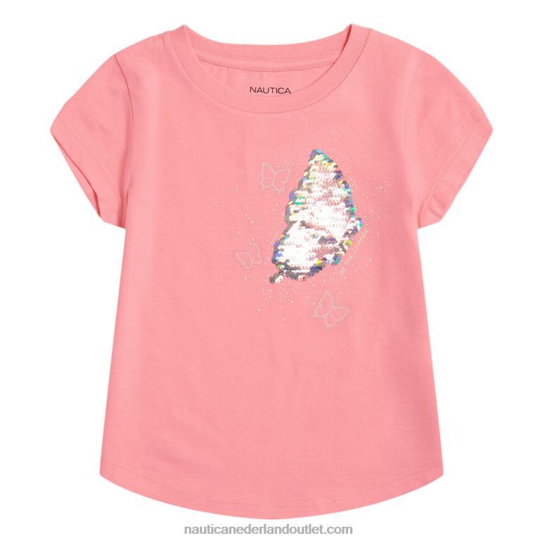wees de verandering t-shirt voor kleine meisjes (4-6x) leis roze Nautica 0828F1380