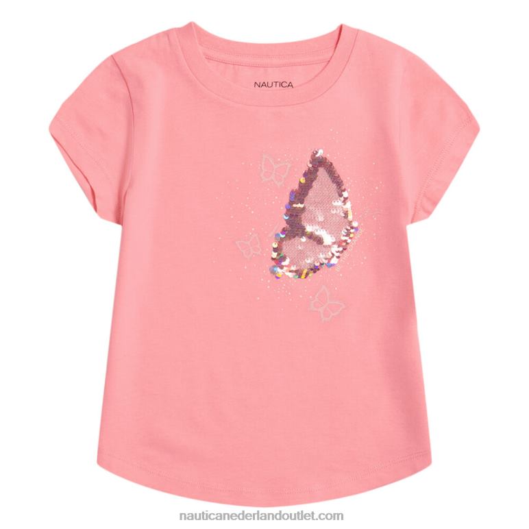 wees de verandering t-shirt voor peutermeisjes (2t-4t) leis roze Nautica 0828F1370