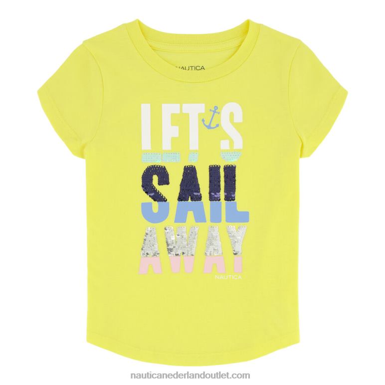 zeil weg t-shirt voor kleine meisjes (4-6x) oro Nautica 0828F1527