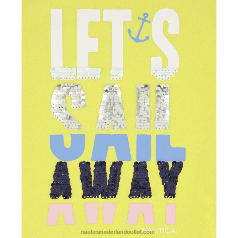 zeil weg t-shirt voor kleine meisjes (4-6x) oro Nautica 0828F1527