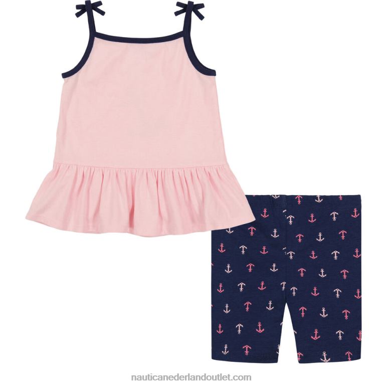 peuter meisjes tank 2st fiets korte set (2t-4t) framboos Nautica 0828F1500