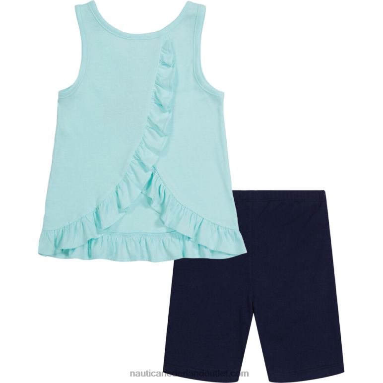 peuter meisjes tuniek set van 2 fietsbroeken (2t-4t) admiraal blauw Nautica 0828F1487