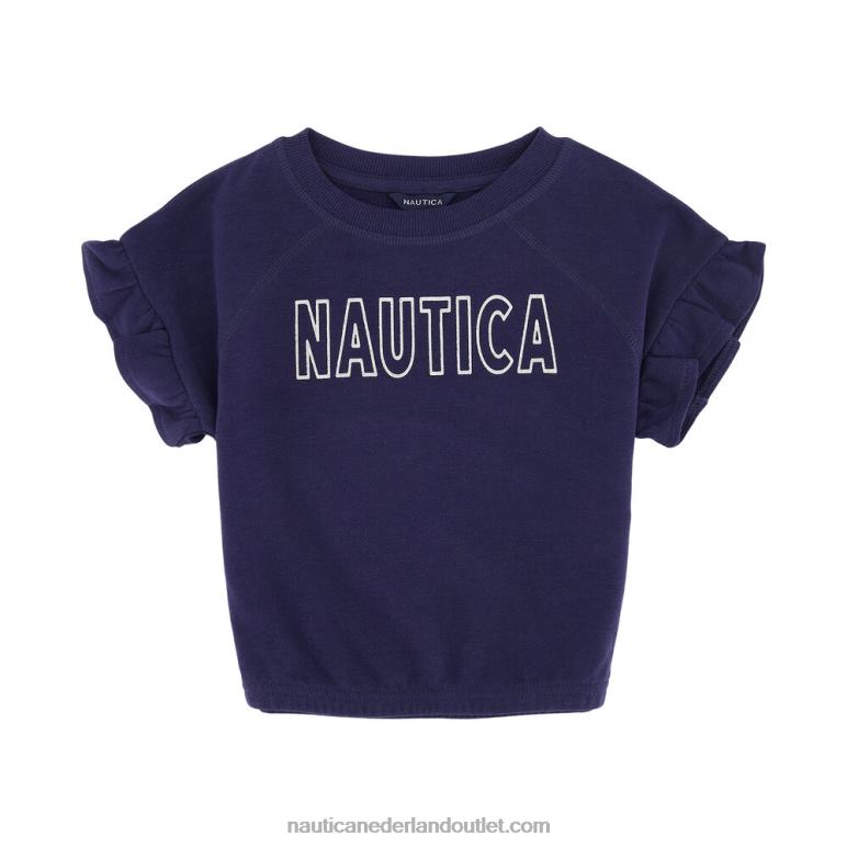 Sweatshirt met gestrikte voorkant voor kleine meisjes (4-7) marine Nautica 0828F1495