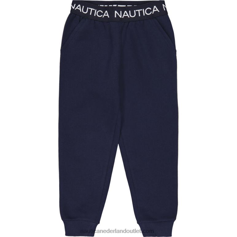 fleece joggingbroek met zijstreep voor kleine meisjes (4-6x) marine Nautica 0828F1341