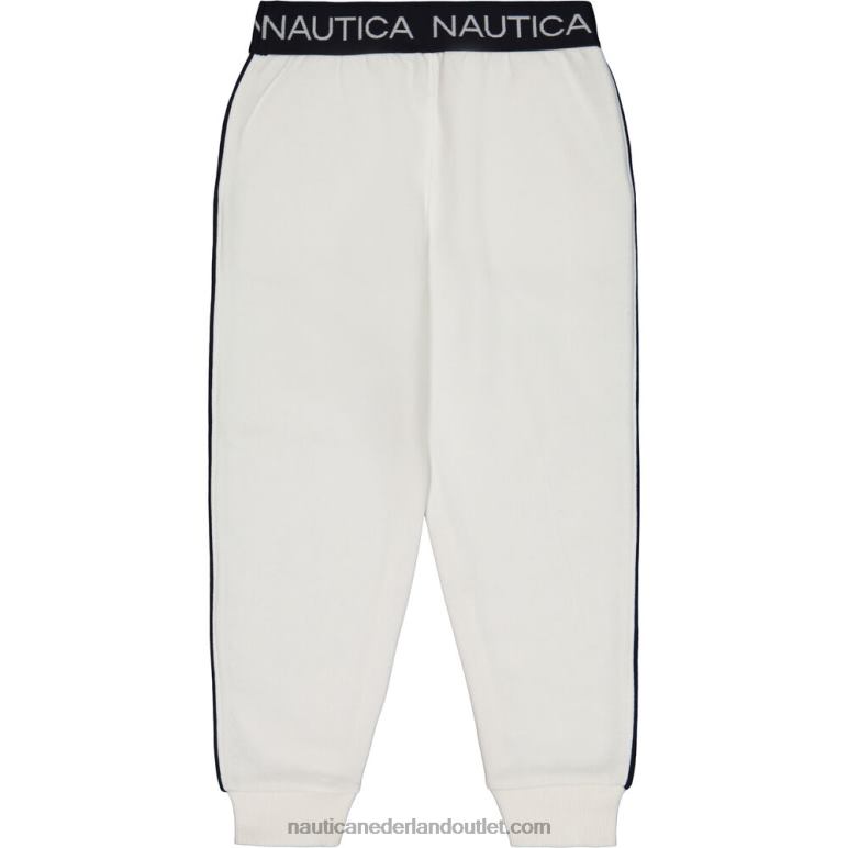 peuter meisjes fleece joggingbroek met strepen aan de zijkant (2t-4t) wit Nautica 0828F1372