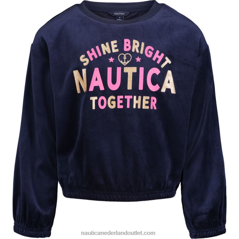 peuter meisjes velours sweatshirt (2t-4t) marine Nautica 0828F1371