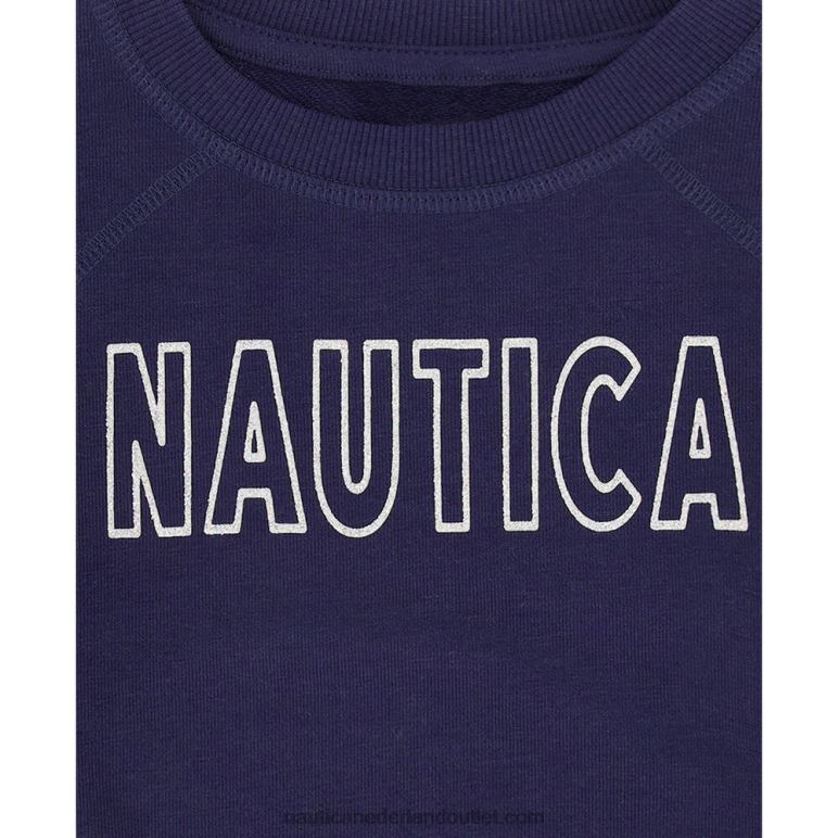 sweatshirt met gestrikte voorkant voor peutermeisjes (2t-4t) marine Nautica 0828F1550