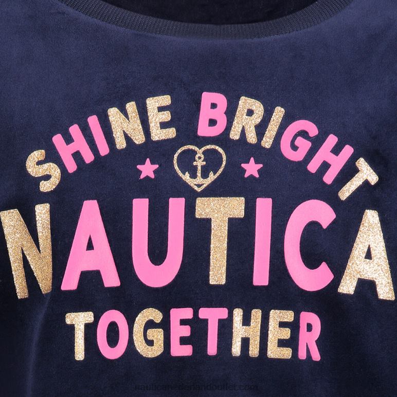 sweatshirt van velours voor kleine meisjes (4-6x) marine Nautica 0828F1420